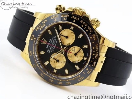 EDITION DAYTONA STRAP 116518 DIAL 1:1 YG BLACK RUBBER APSF ON SH4130 BEST OYSTERFLEX 0426